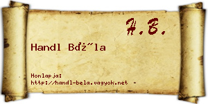 Handl Béla névjegykártya
