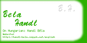 bela handl business card