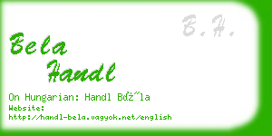 bela handl business card